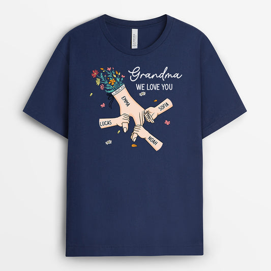 8227AUS2 hand in hand shirt with names customized gifts for momgrandma 8227a6paa