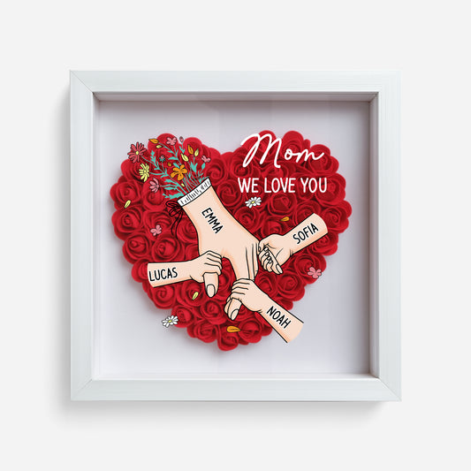 8227OUS1 hand in hand flower shadow box personalized gifts for momgrandma 8227o6p5a