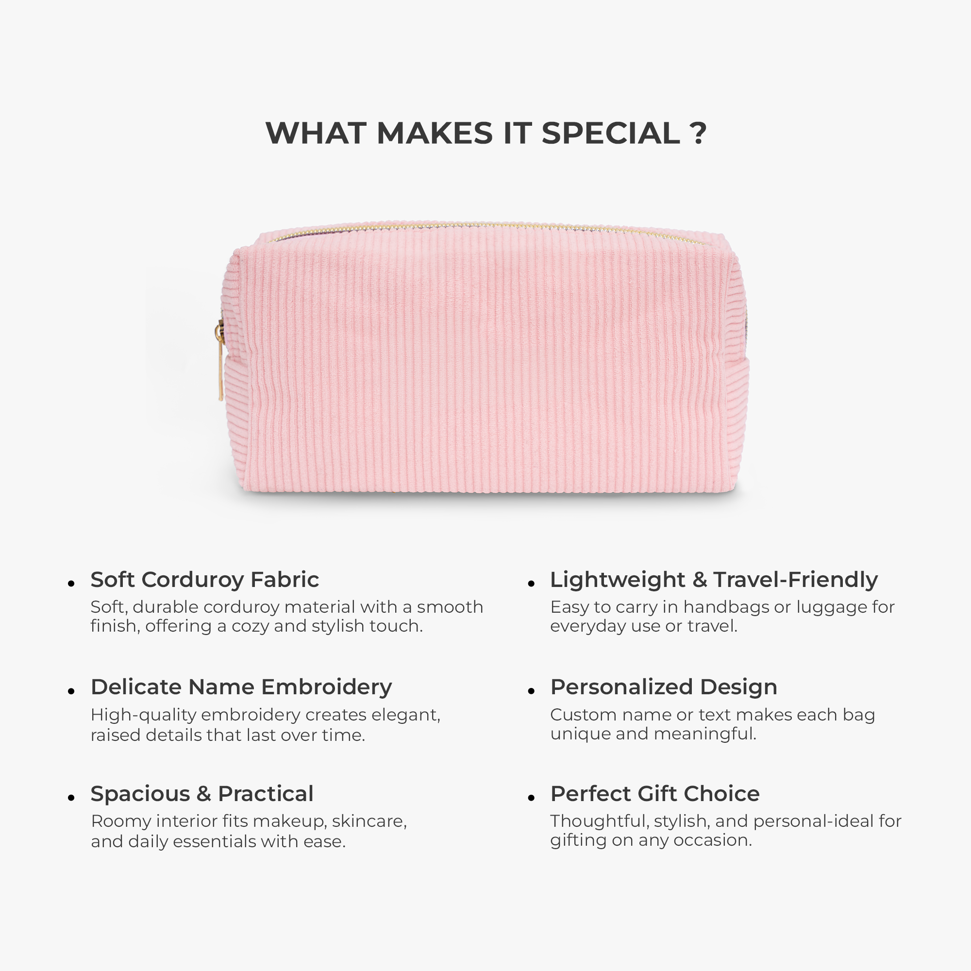 8242AUS5 embroidered corduroy makeup bag with name personalized gifts for her 8242ab0p5a