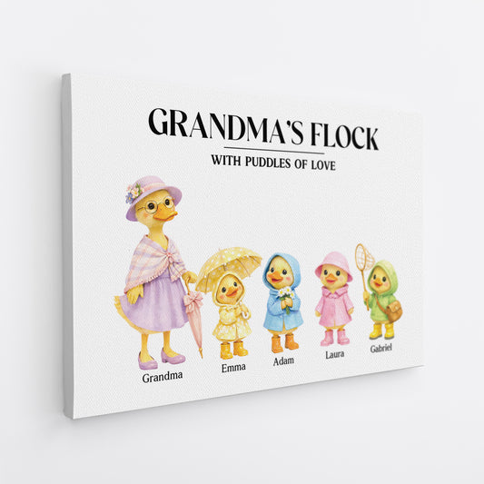 8252CUS2 nannys flock duck print custom canvas art for grandmagrandpa 8252c6pma