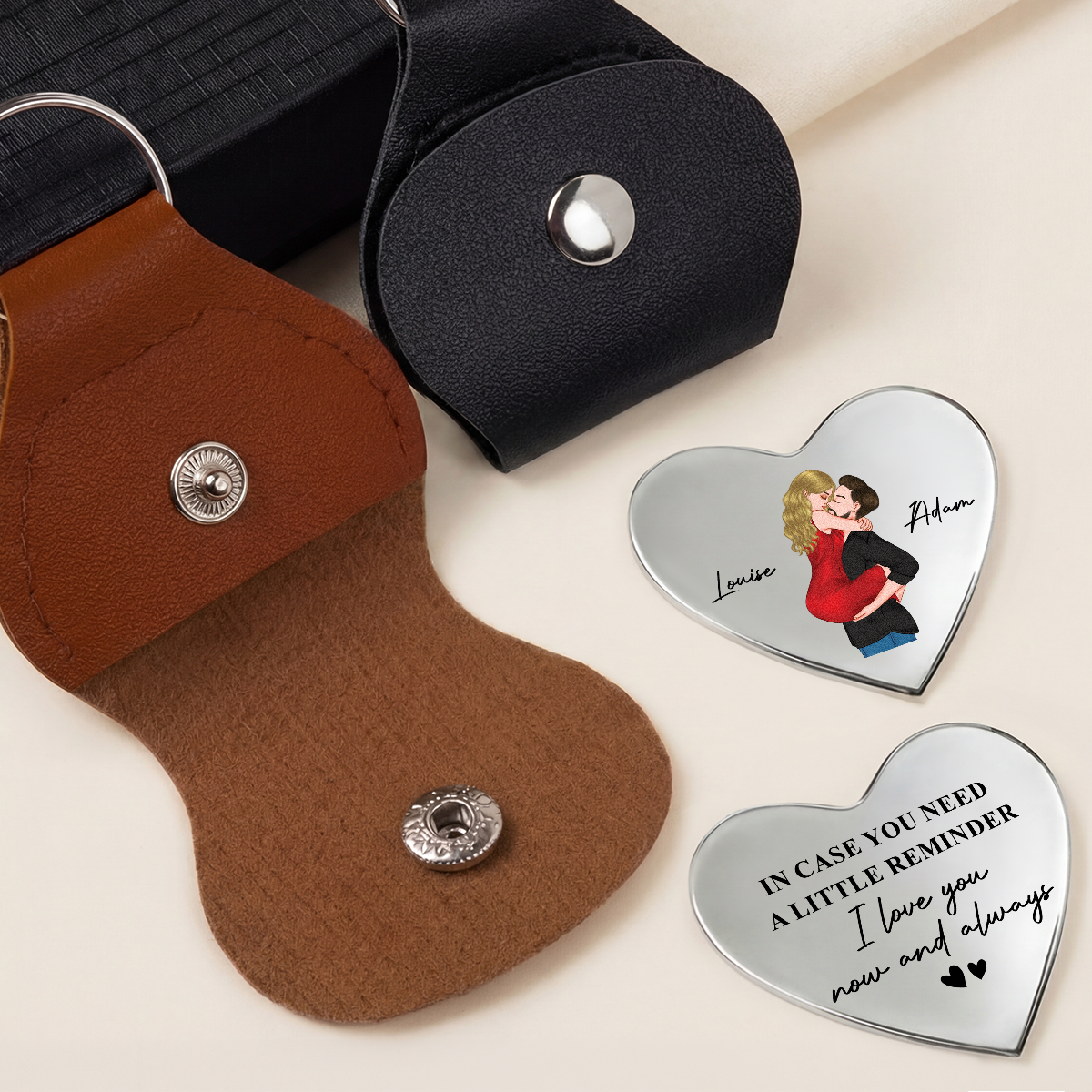 8259AUS2 i love you now and always pocket hug heart token custom couple gifts 8259aj8fng