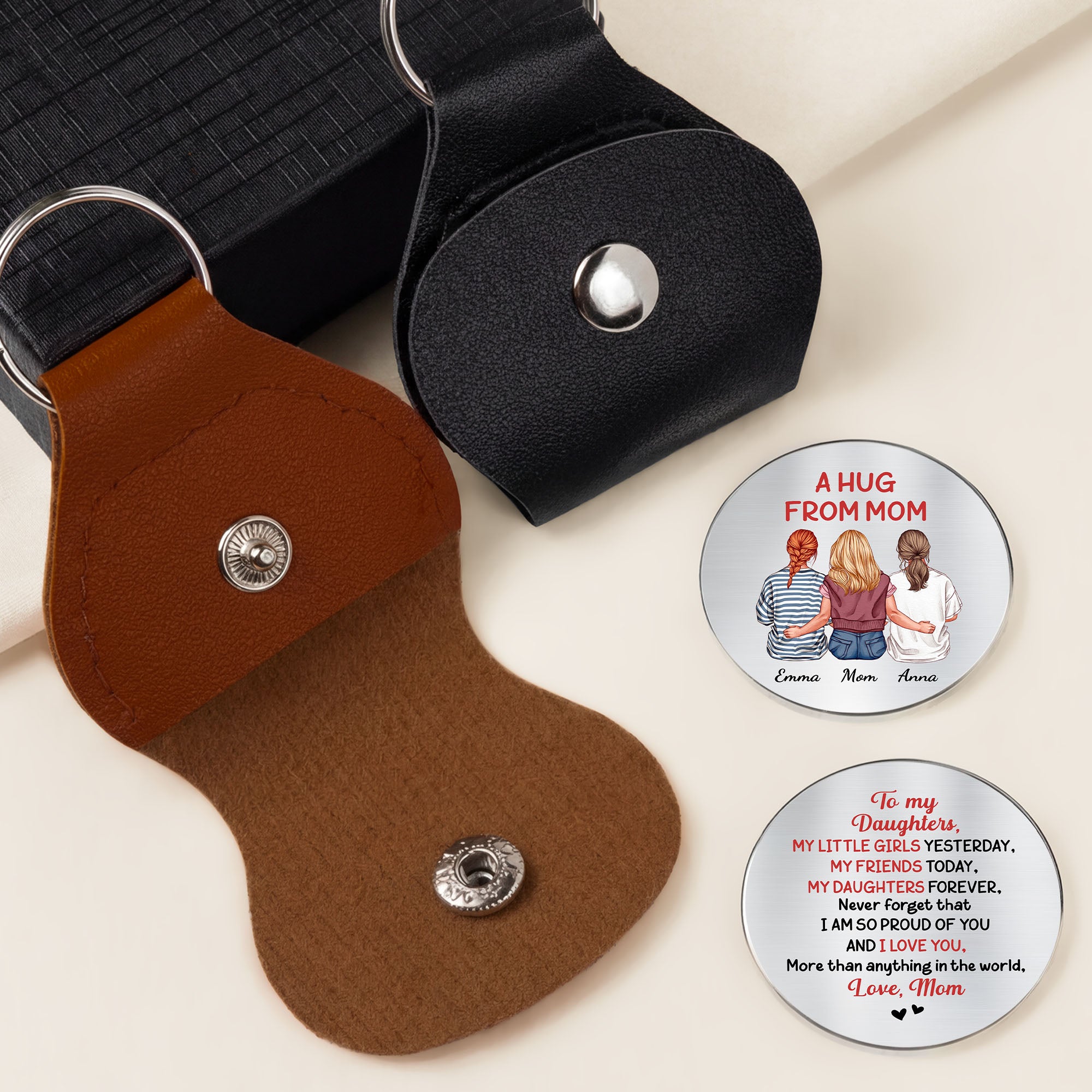 8264AUS2 a hug from mom leather pocket hug personalized gifts for daughter 8264aj8vca