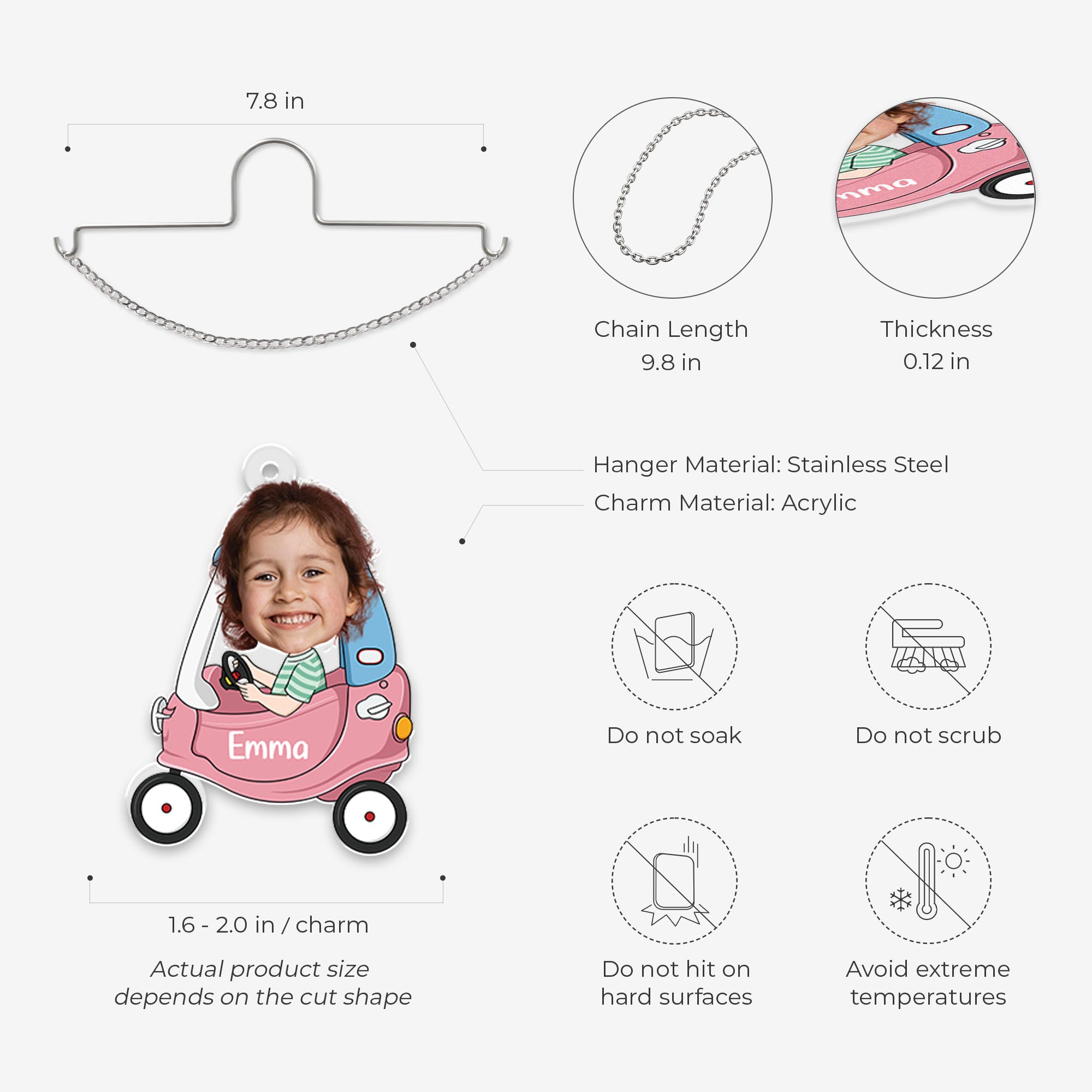 8277GUS3 drive safe car charm with kid face custom gifts for dadmom 8277gsyab