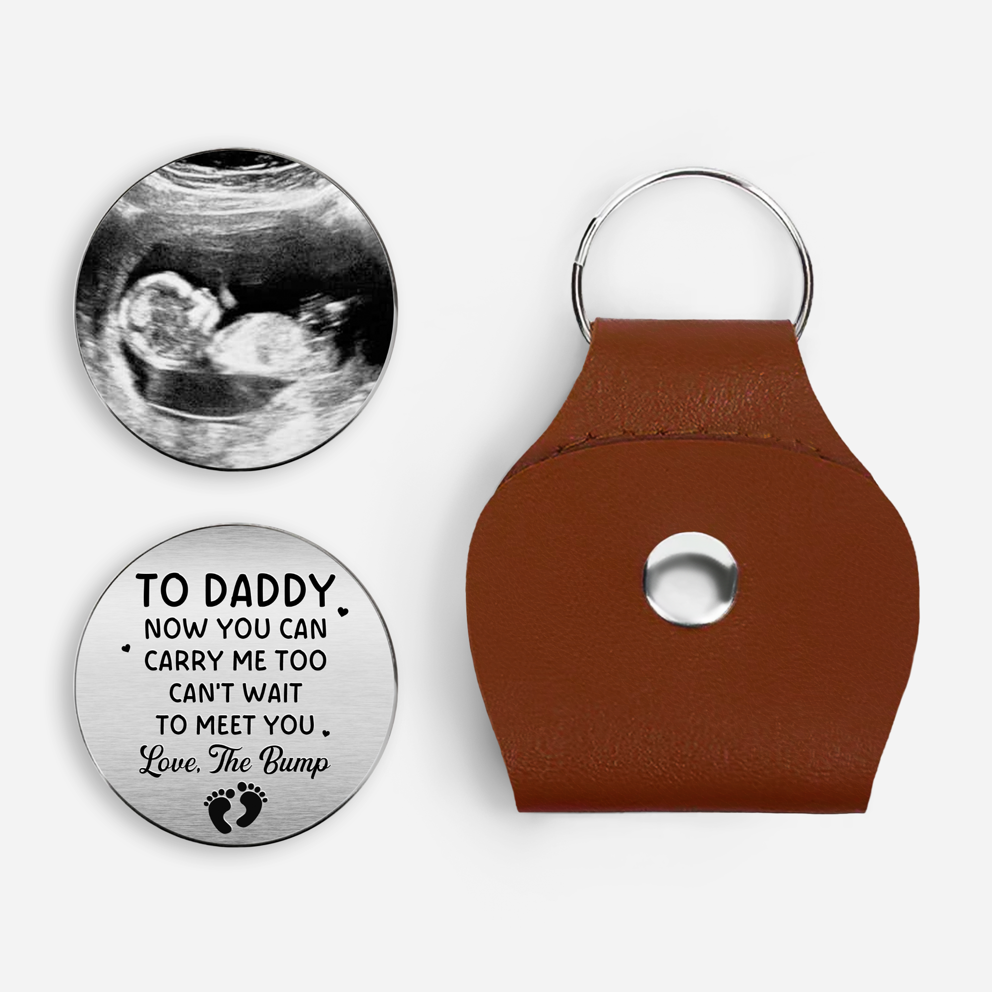 8296AUK1 personalised pocket hug for dad from the bump with ultrasound image 8296ajalhb