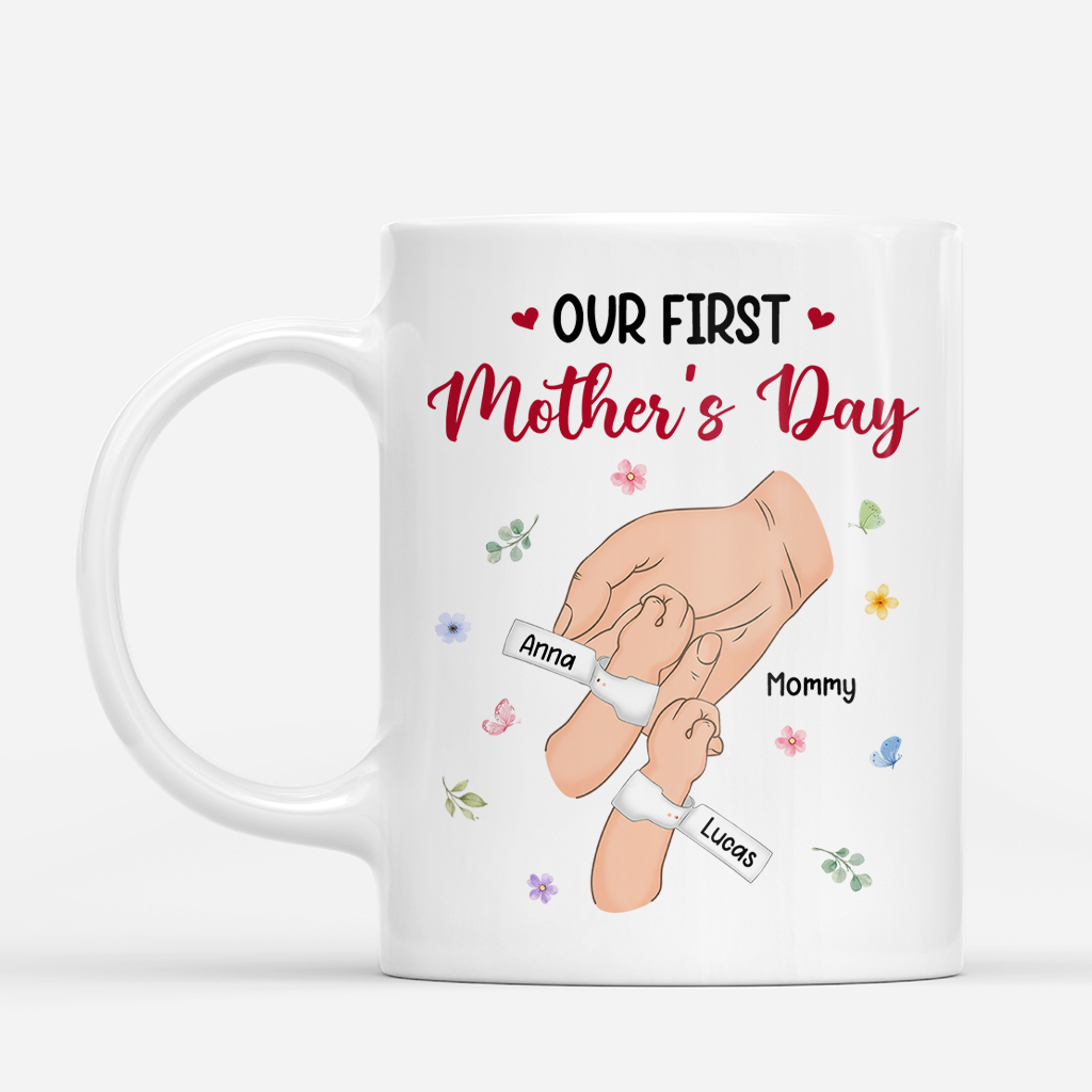 8308MUS1 our first mothers day mug personalized coffee mugs for momdad 8308mtewa