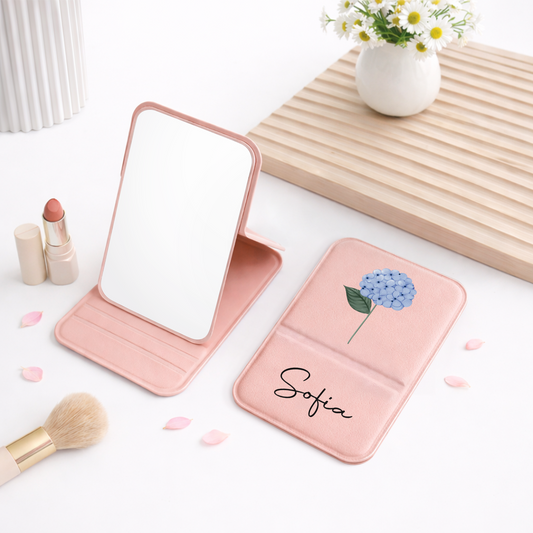 8310AUS2 compact mirror with name  flower personalized gifts for her 8310ajsf5a