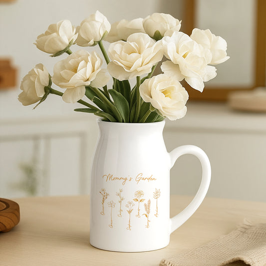 8323OUS2 grandmas garden with gold flower vase custom mothers day gift 8323oty5a