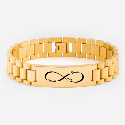 8325JUS1 stainless steel watch band bracelet with names custom couple gifts 8325jnf5g
