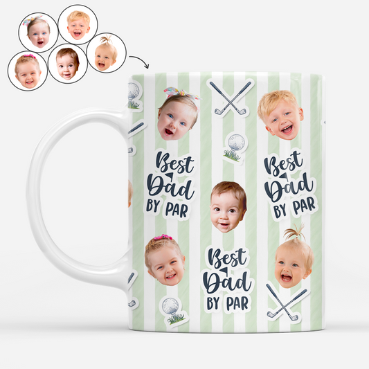 8328MUS1 best dad by par mug with faces custom golf gifts for dadgrandpa 8328msfwb