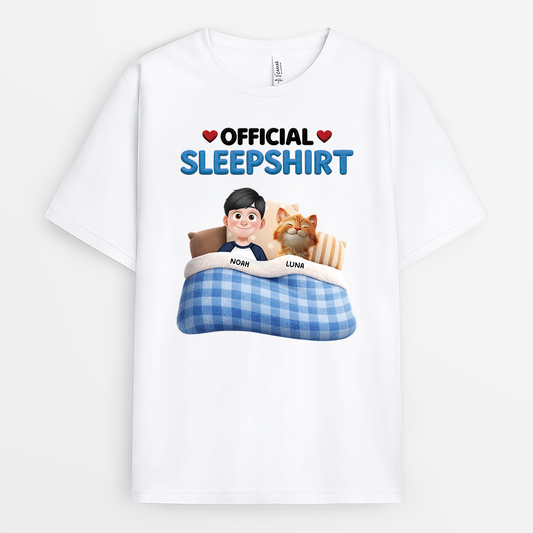 8350AUS1 3d printing effect personalized sleep shirts gifts for cat lovers 8350achmd