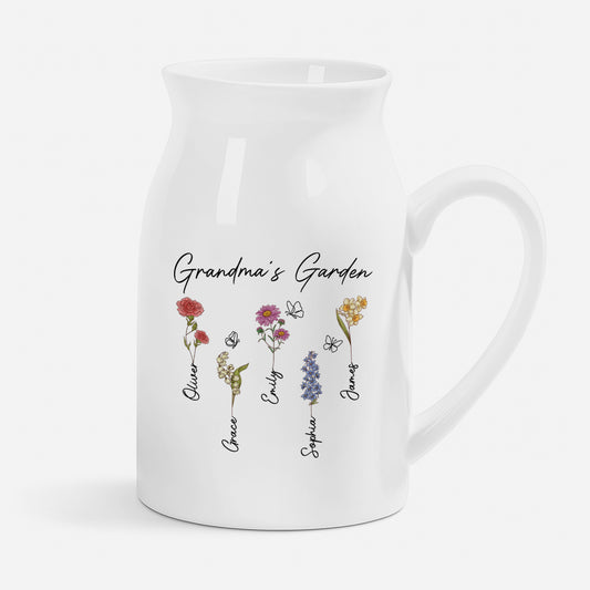 8357OUS1 grandmas garden vase_ custom grandma gifts with grandkids names 8357osp5a
