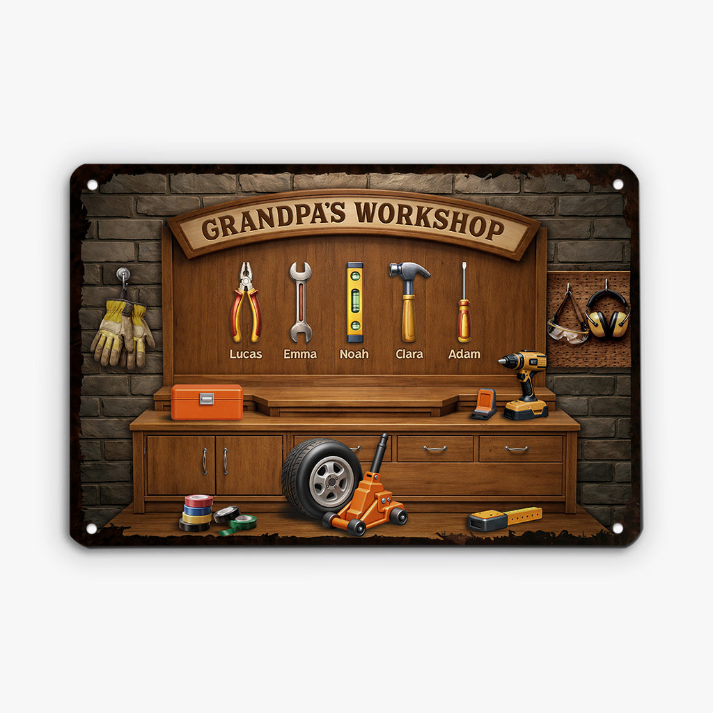 8384EUS2 personalized metal workshop signs fathers day gifts for dadgrandpa_ 8384esxmb