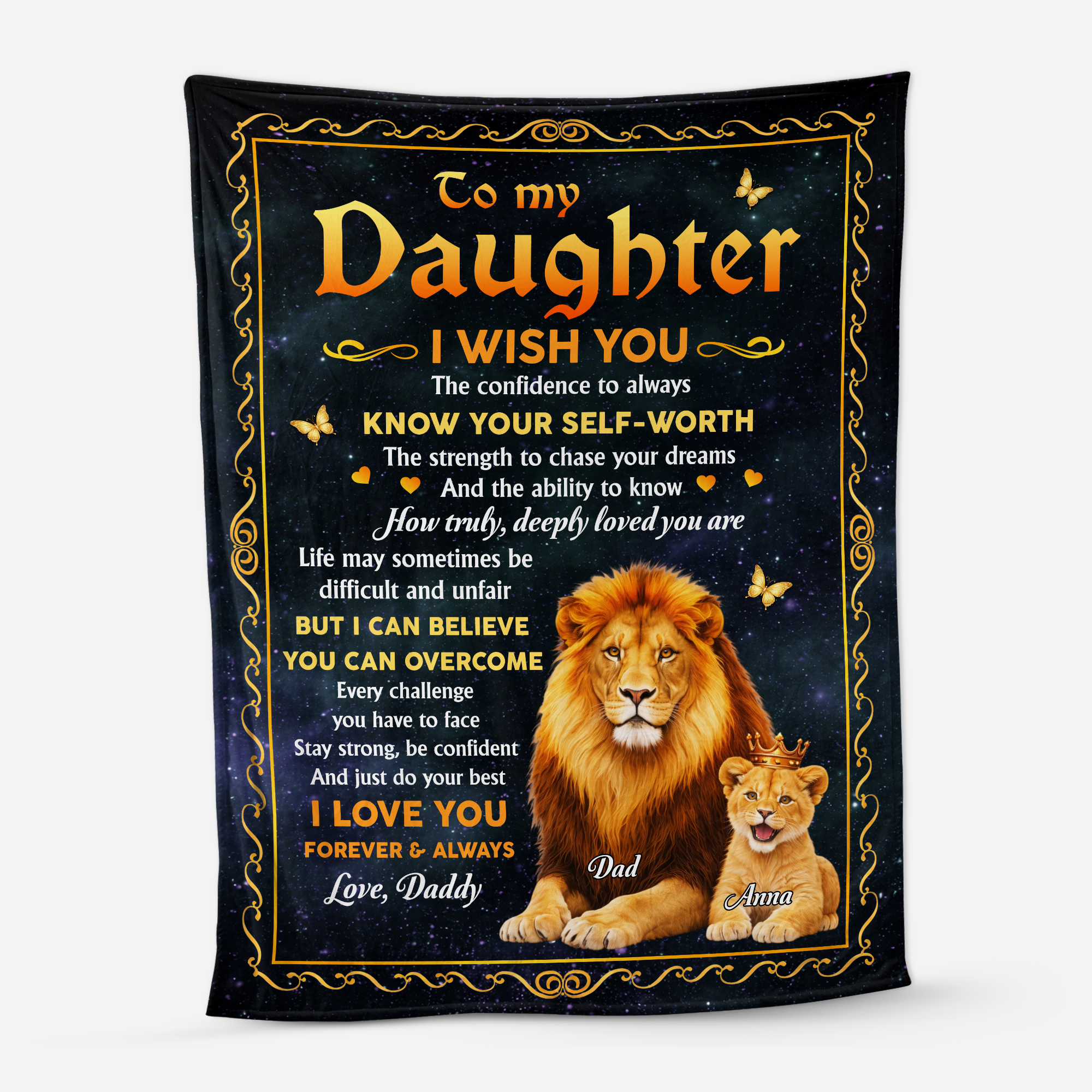 8397BUS1 to my daughter lion fleece blanket custom gifts for daughterson 8397b8fwk