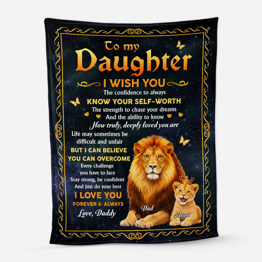 8397BUS1 to my daughter lion fleece blanket custom gifts for daughterson 8397b8fwk