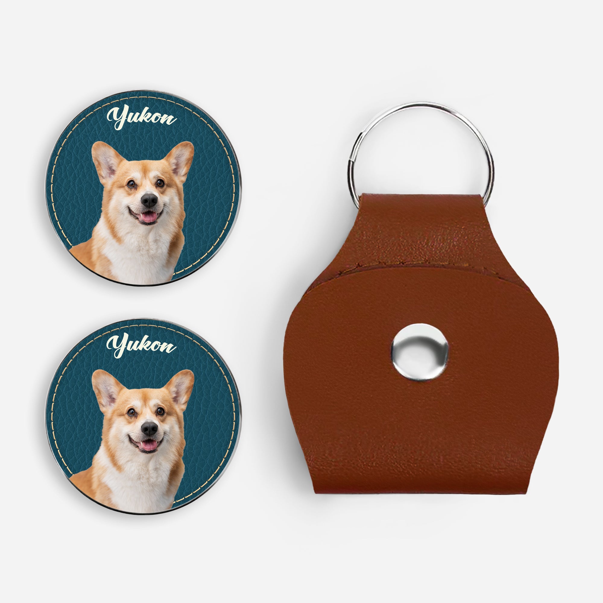 8398AUS1 personalized leather pocket hug photo gifts for dog lovers 8398ajap5c
