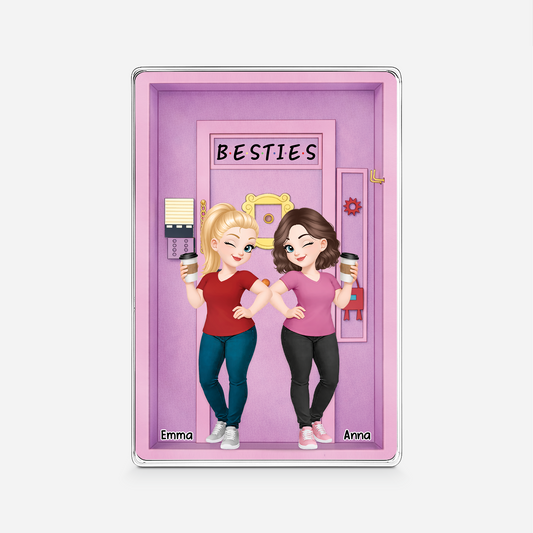 8418RUS1 3d printing effect besties rectangle acrylic plaque custom gifts for friends 8418rcecf
