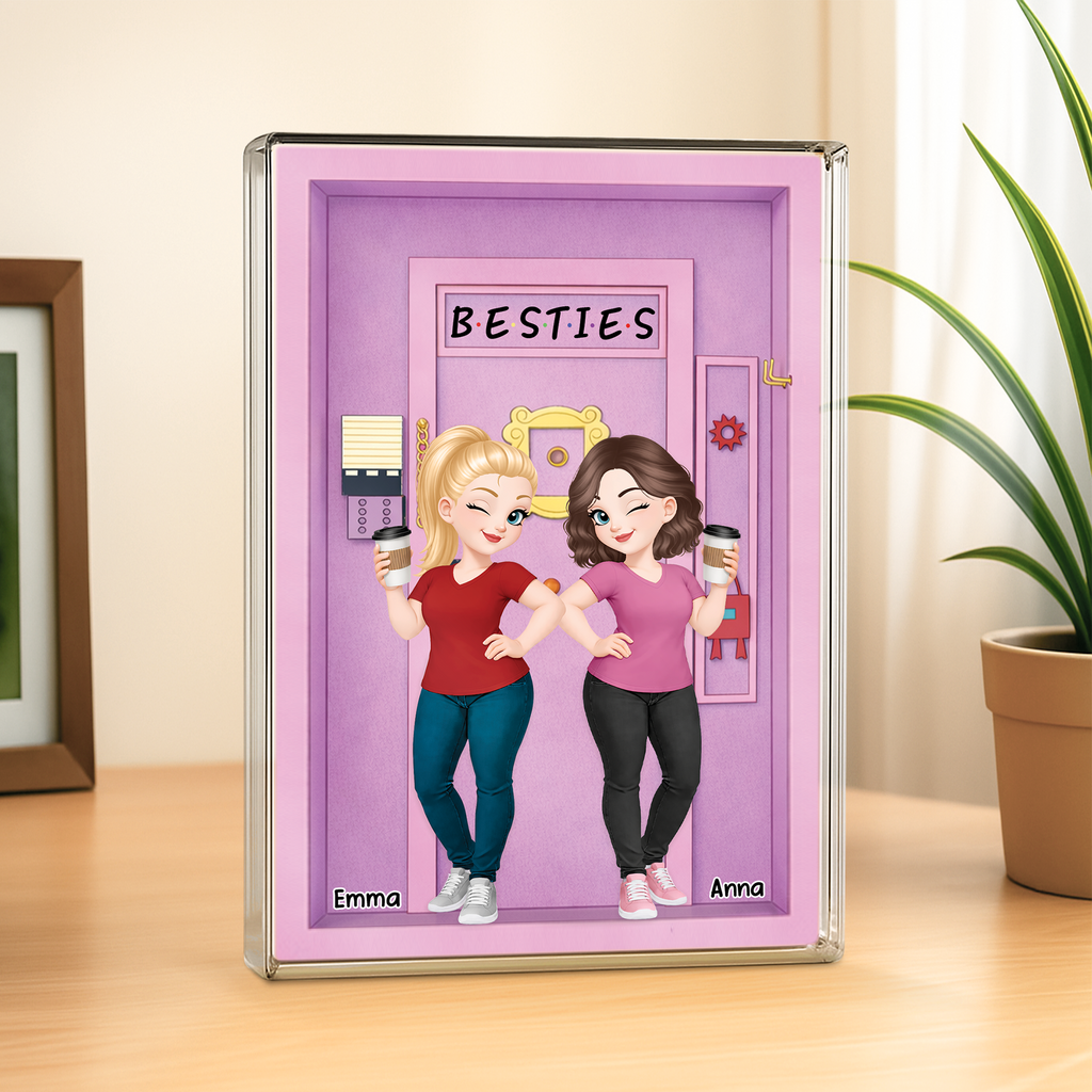 8418RUS2 3d printing effect besties rectangle acrylic plaque custom gifts for friends 8418rcecf