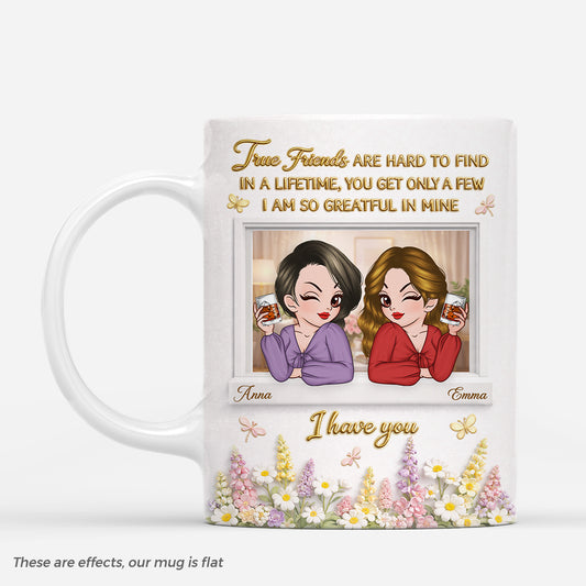 8440MUS1 3d printing effect customized mugs for friends_ true friends are hard to find 8440msdcf