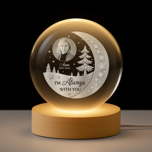 8449LUS1 custom photo crystal ball lamp memorial gifts for loss of motherfather 8449lshta