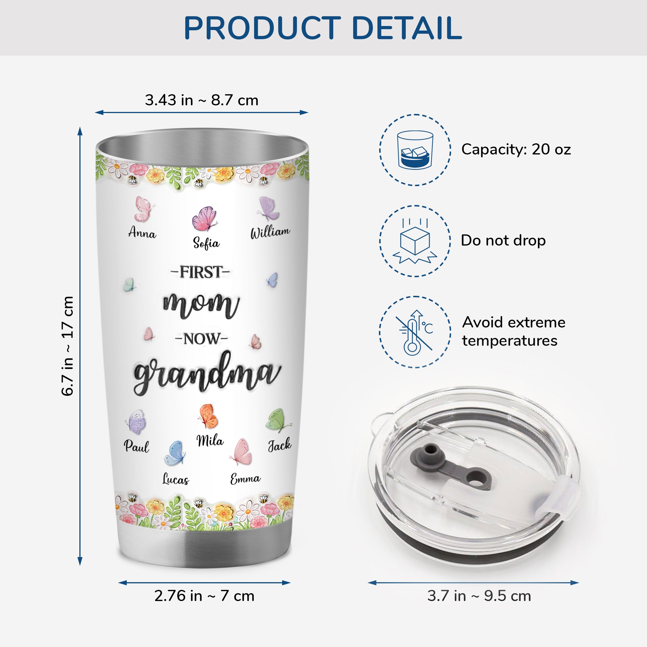 8457TUS3 3d printing effect custom 20oz tumbler first mom now grandma gifts 8457t8pca
