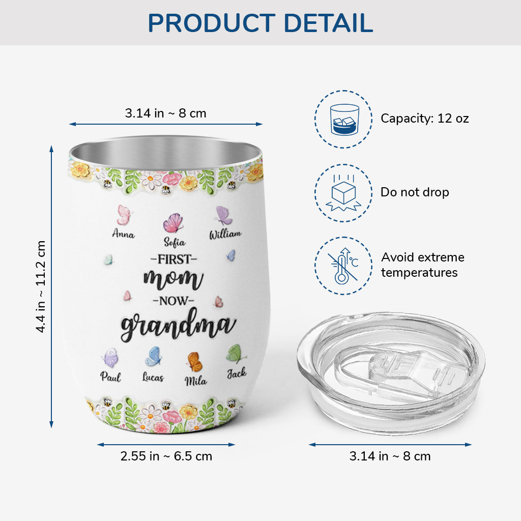 8457TUS3 3d printing effect custom wine tumbler first mom now grandma gifts 8457t8pca
