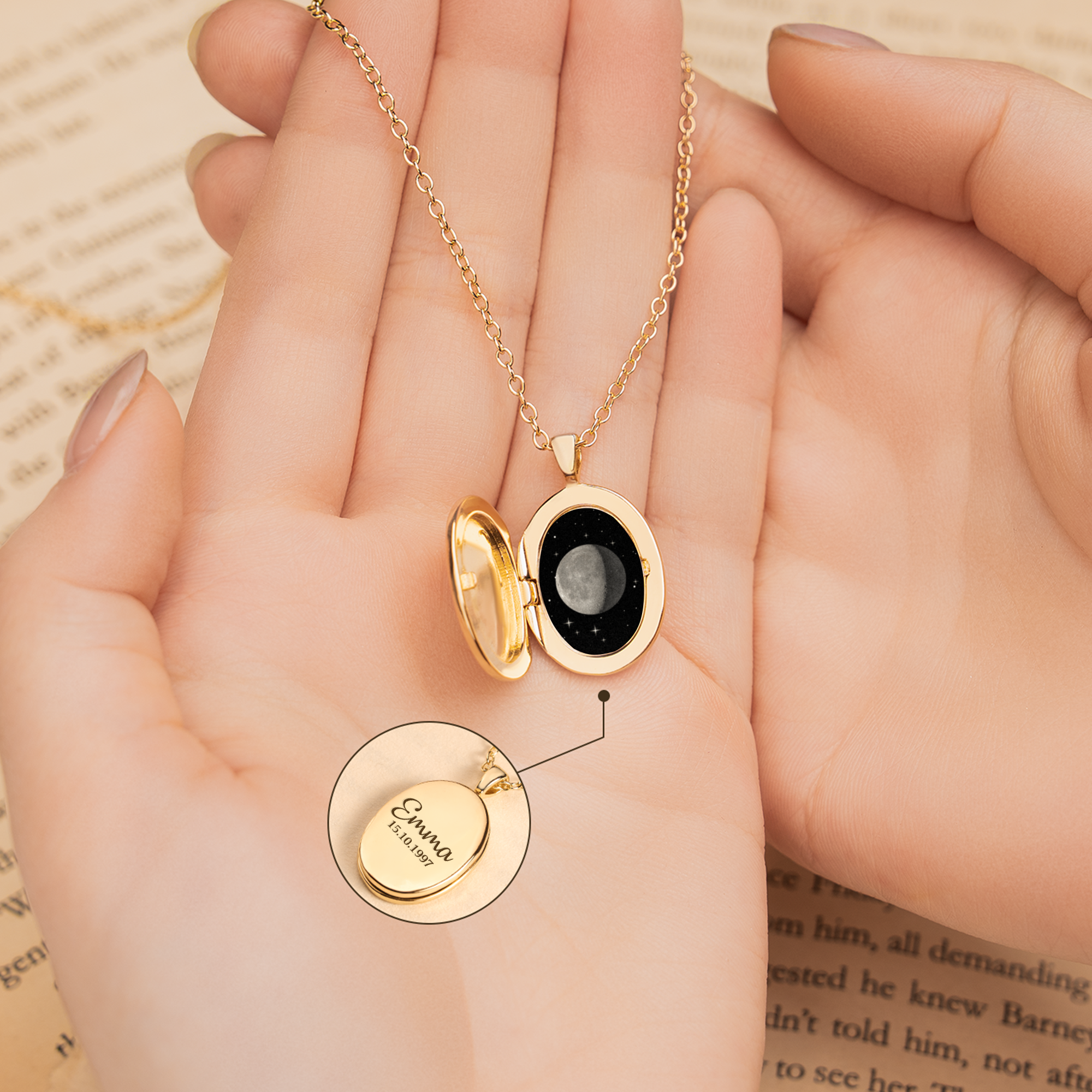 8471JUS2 personalized moon phase necklace locket birthday gift for her_ 8471j8f5a