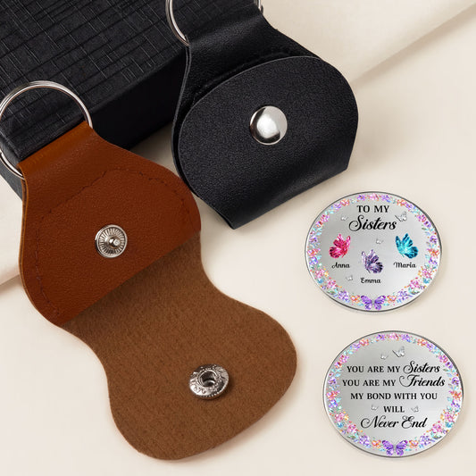 8494AUS2 personalized leather pocket hug you are my sister my friend 8494ajsele