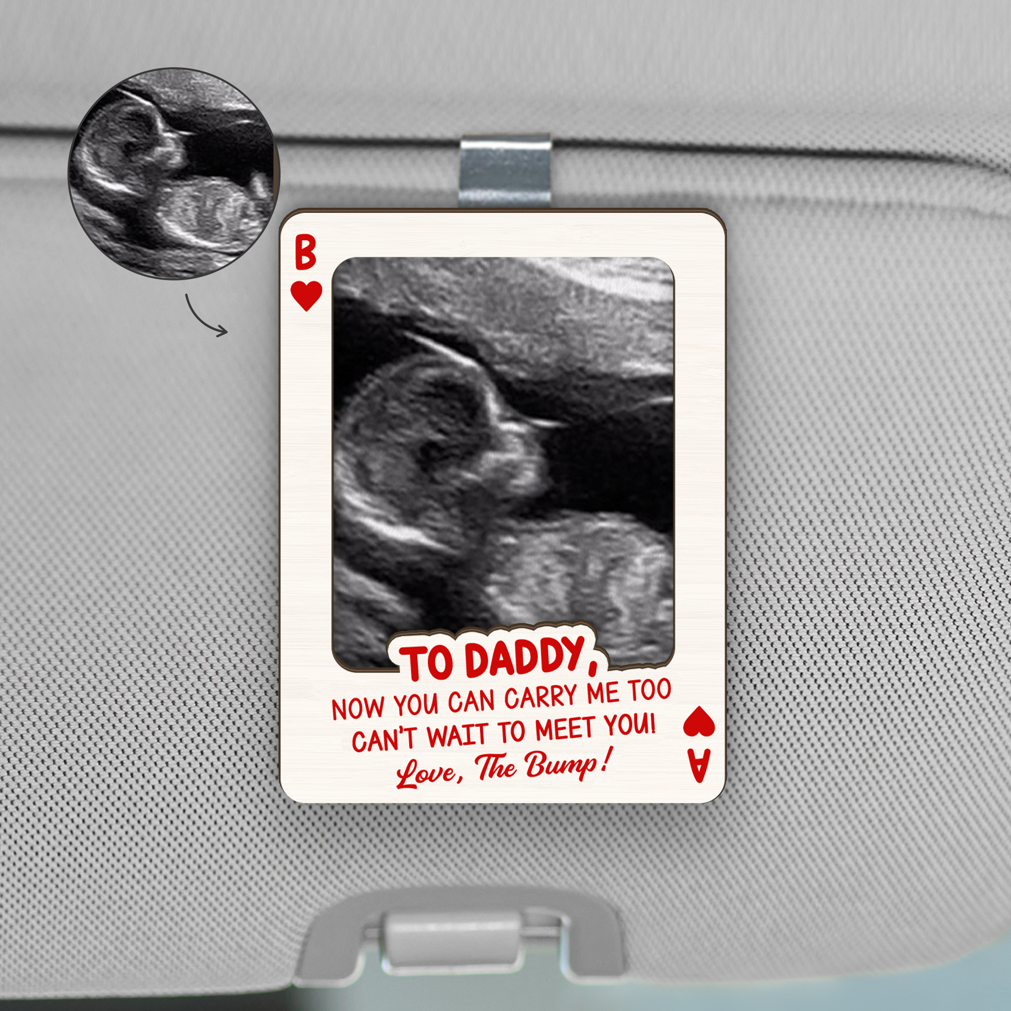 8515GUS1 ultrasound photo car visor clip personalized gifts for dad to be 8515gtfcb