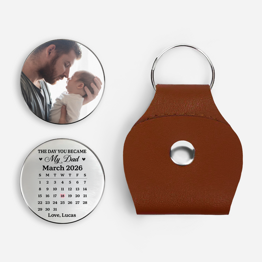 8521AUS1 custom photo pocket hug token the day you became my dad_mom 8521ajcftb