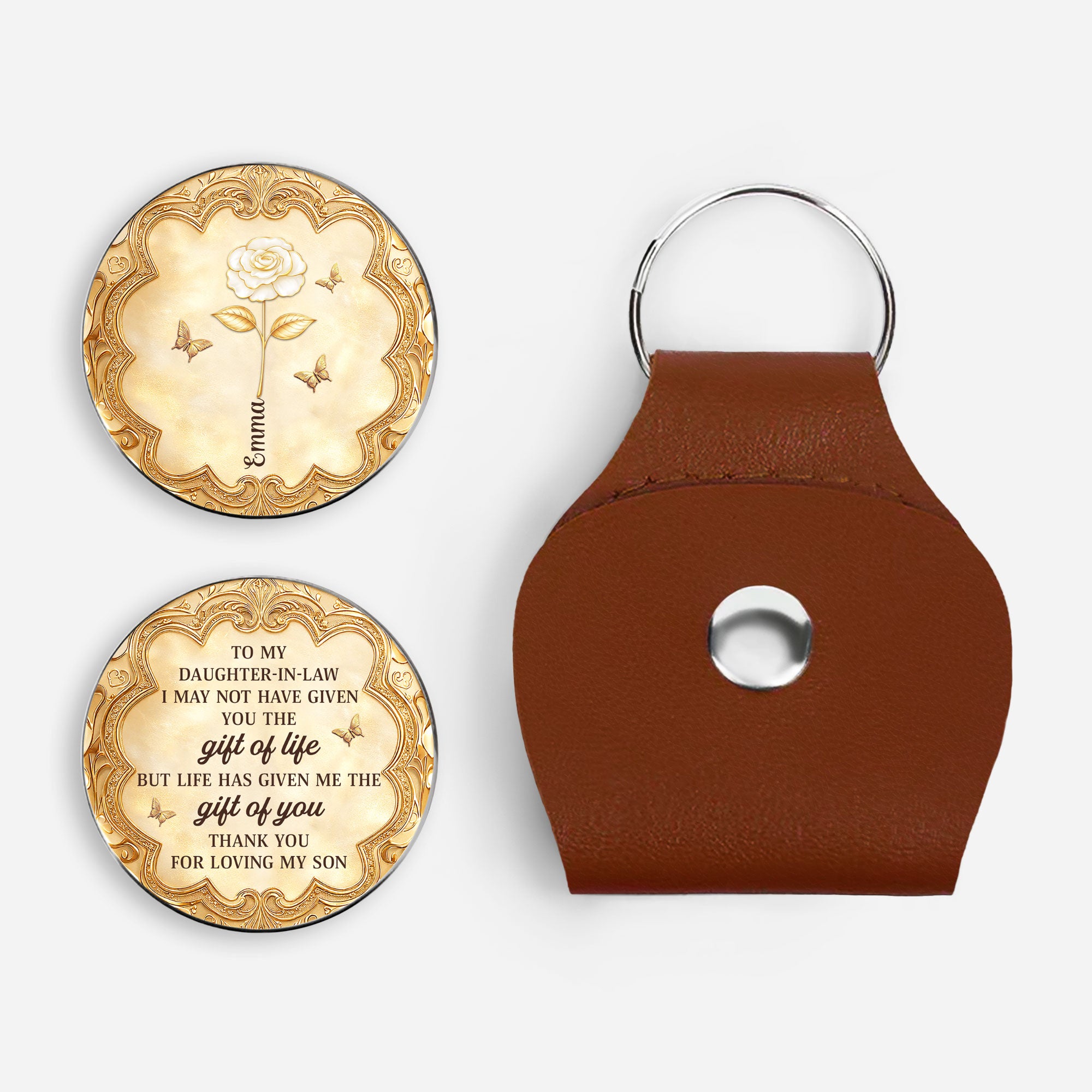 8523AUS1 3d printing effect personalized leather pocket hug gifts for daughter in law 8523ajchla