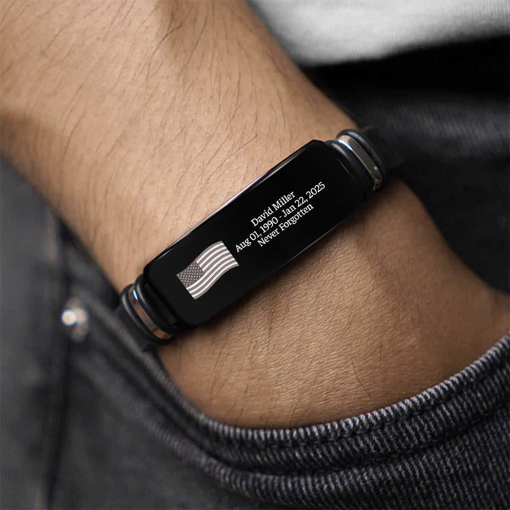 8543JUS2 military memorial bracelets_ personalized mens bracelet 8543jap5b