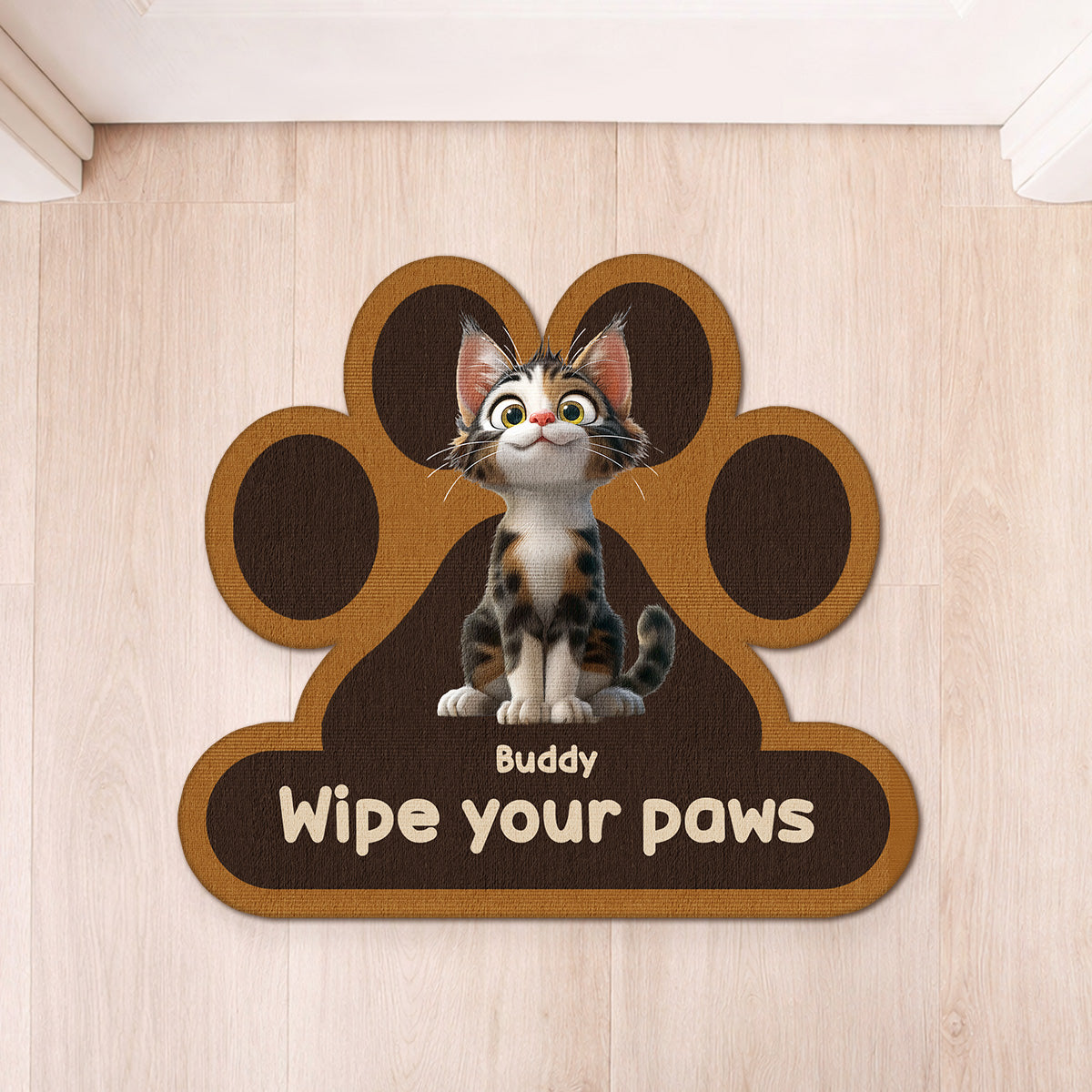 8545AUS1 wipe your paws doormat_ custom shaped doormat gifts for cat lovers 8545ad8hbd