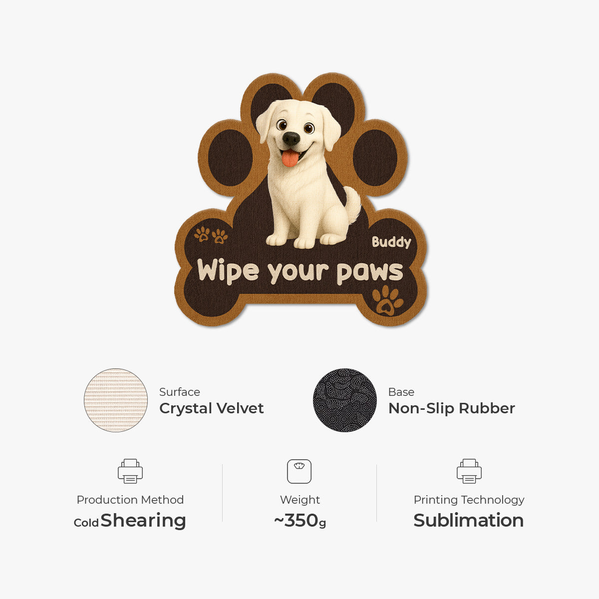 8545AUS4 wipe your paws doormat_ custom shaped doormat gifts for dog lovers 8545ad8hbc