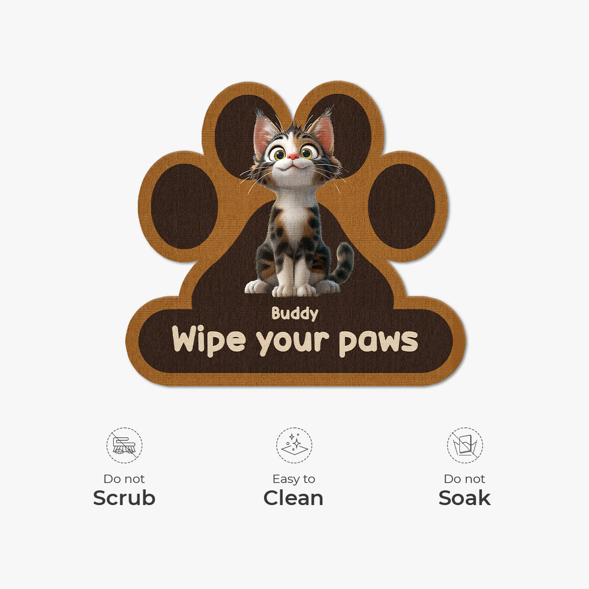 8545AUS5 wipe your paws doormat_ custom shaped doormat gifts for cat lovers 8545ad8hbd