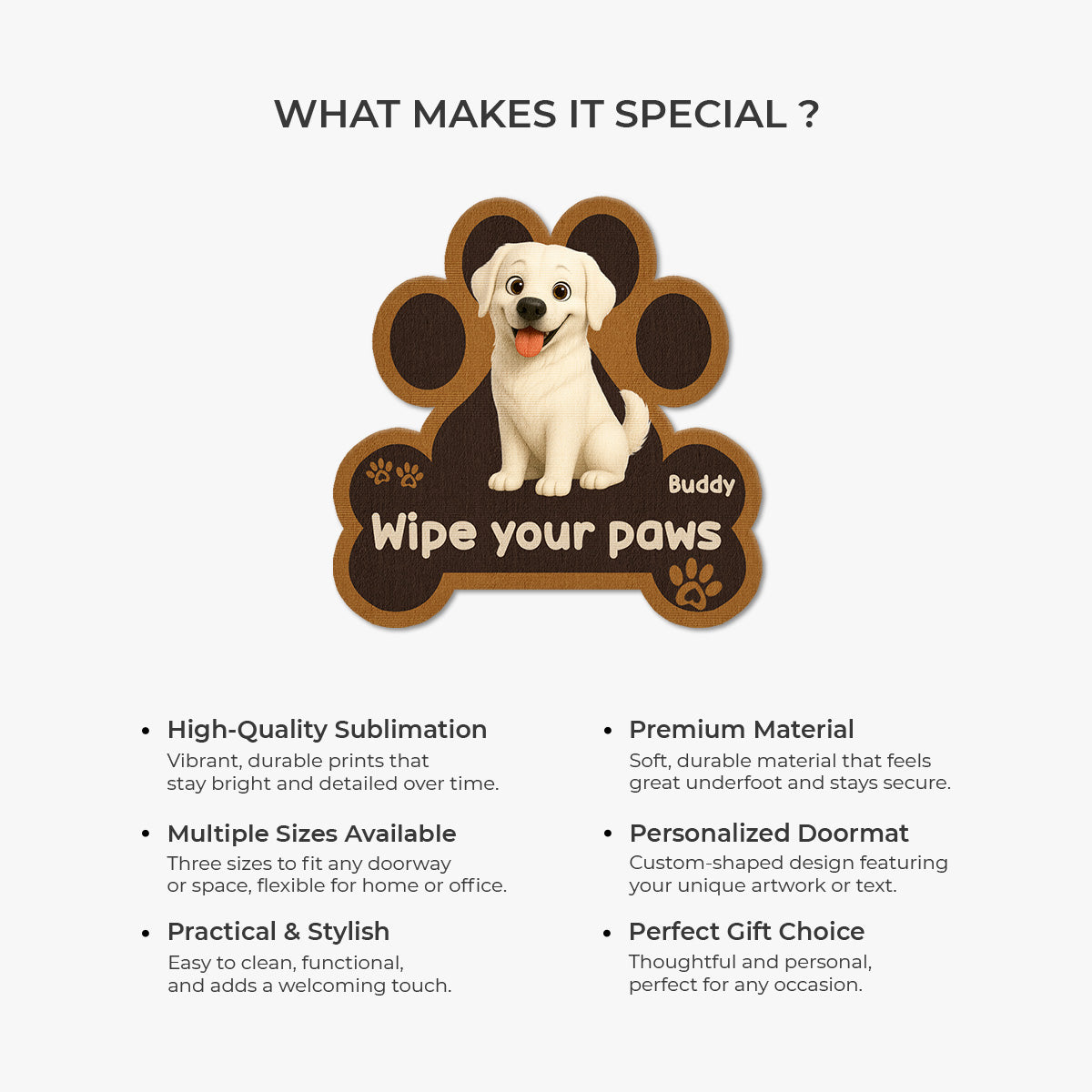 8545AUS6 wipe your paws doormat_ custom shaped doormat gifts for dog lovers 8545ad8hbc
