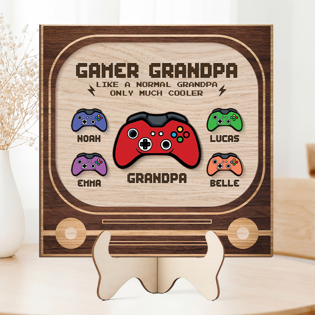 8548QUS2 gamer dad wooden plaque personalized gifts for dadgrandpa 8548qndbb