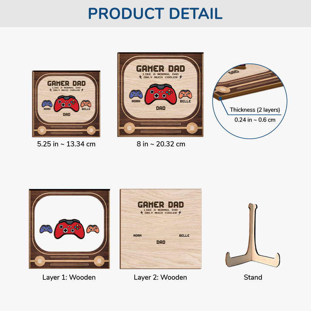 8548QUS3 gamer dad wooden plaque personalized gifts for dadgrandpa 8548qndbb