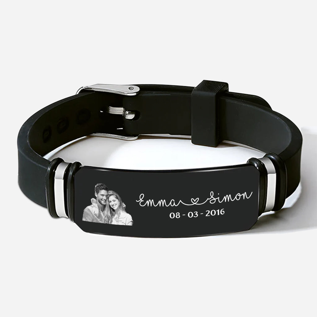 8552JUS1 personalized photo bracelets matching gifts for couples 8552jnp5g