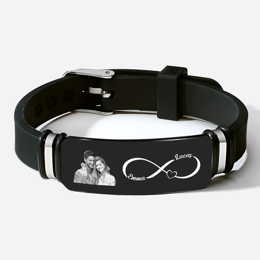 8553JUS1 bracelets with photo and names personalized gifts for couples 8553jnf5g