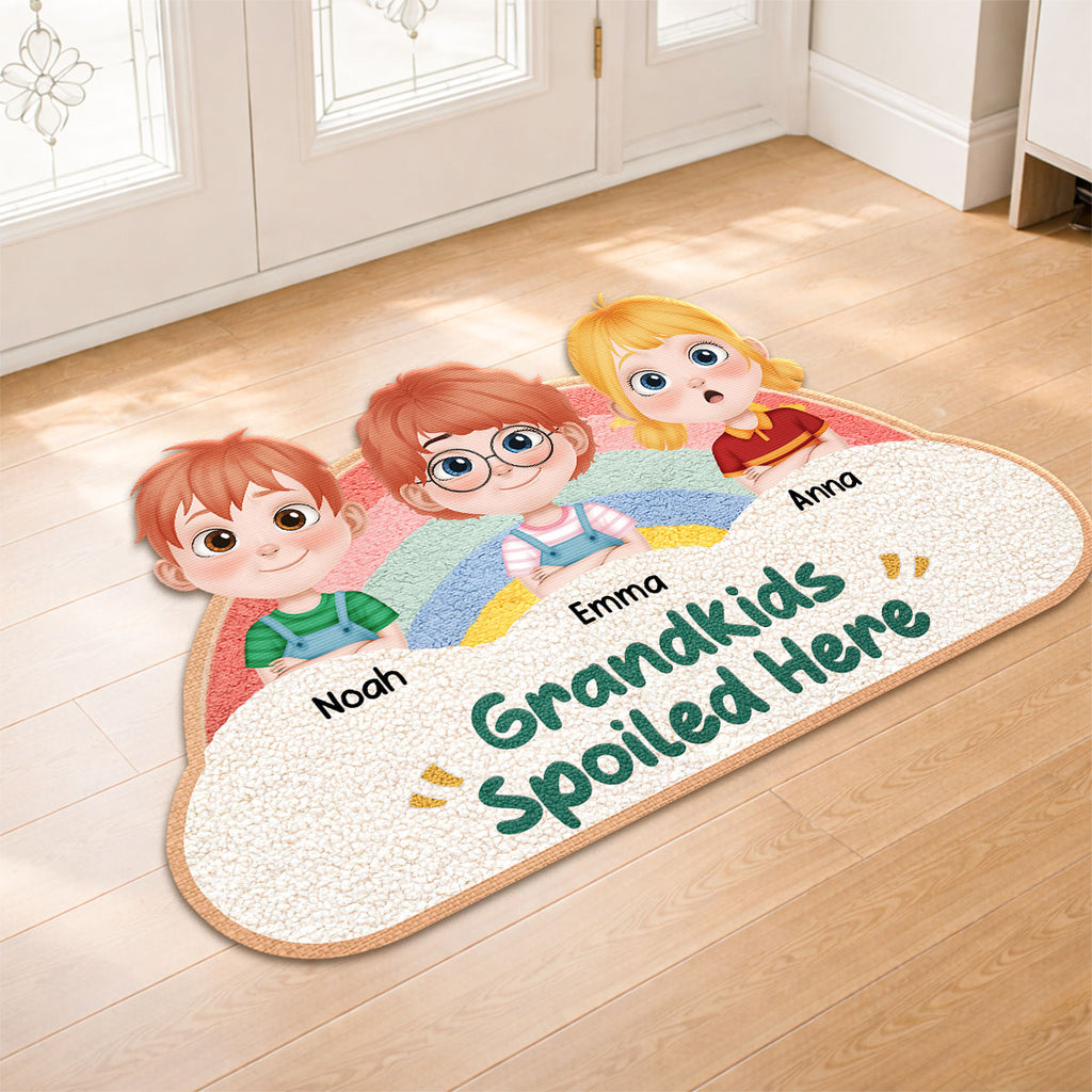 8554AUS2 grandkids spoiled here custom shaped doormat gifts for grandma and grandpa 8554adtkla