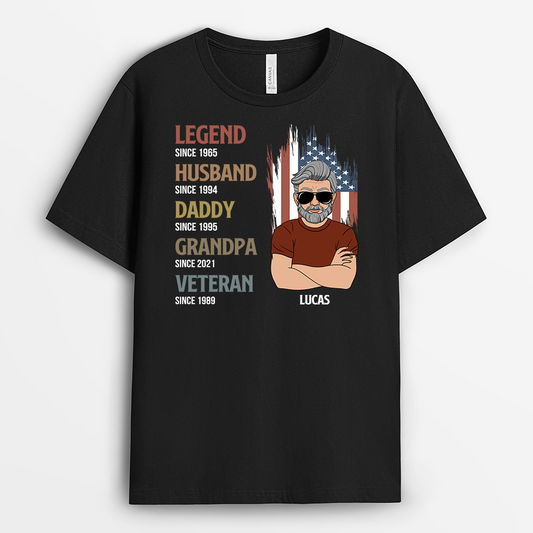 8560AUS1 legend husband dad papa veteran since shirt personalized independence day gift 8560anqhb