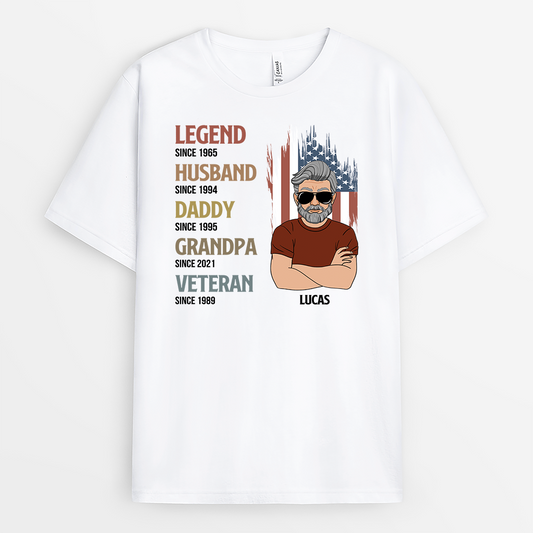 8560AUS1 personalized grandpa shirt legend husband dad papa veteran since 8560anqhb