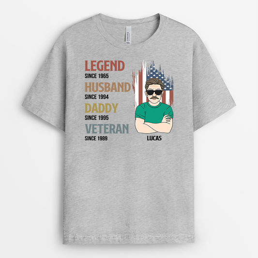 8560AUS2 personalized grandpa shirt legend husband dad papa veteran since 8560anqhb