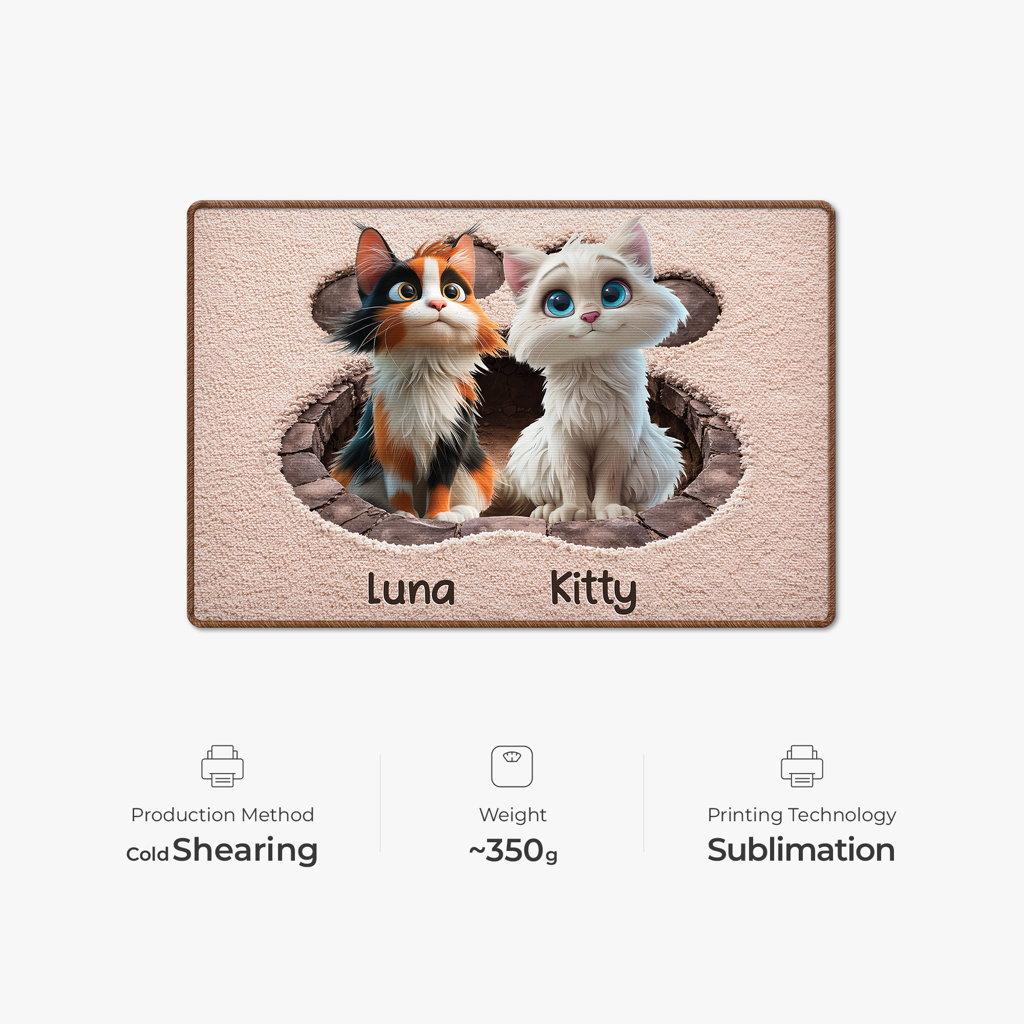 8565AUS4 3d printing effect custom shaped doormat gifts for cat lovers 8565adsfnd