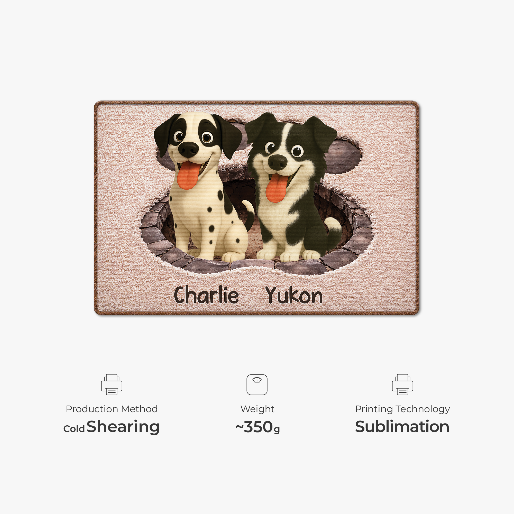 8565AUS4 3d printing effect custom shaped doormat gifts for dog lovers 8565adsfnc