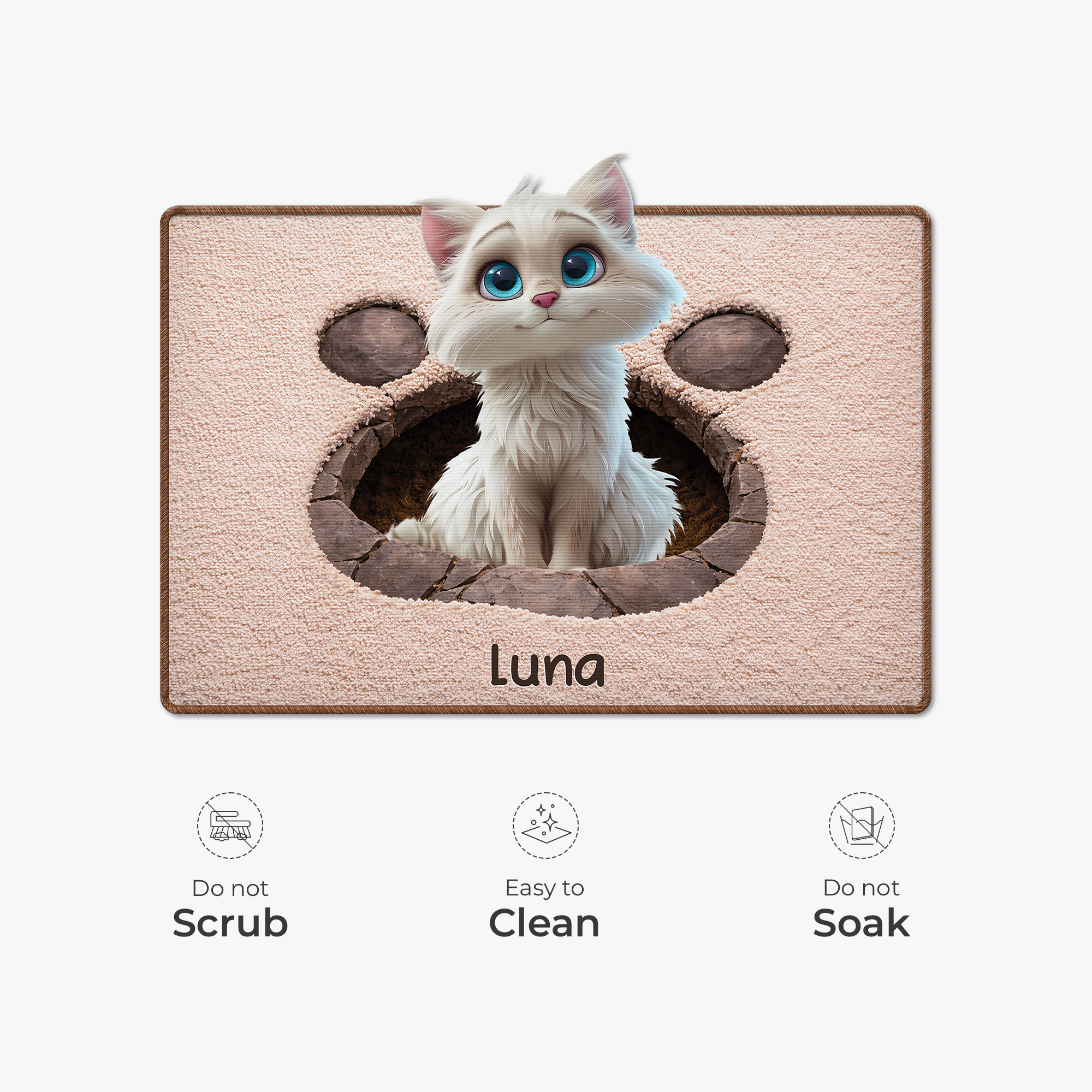 8565AUS5 3d printing effect custom shaped doormat gifts for cat lovers 8565adsfnd