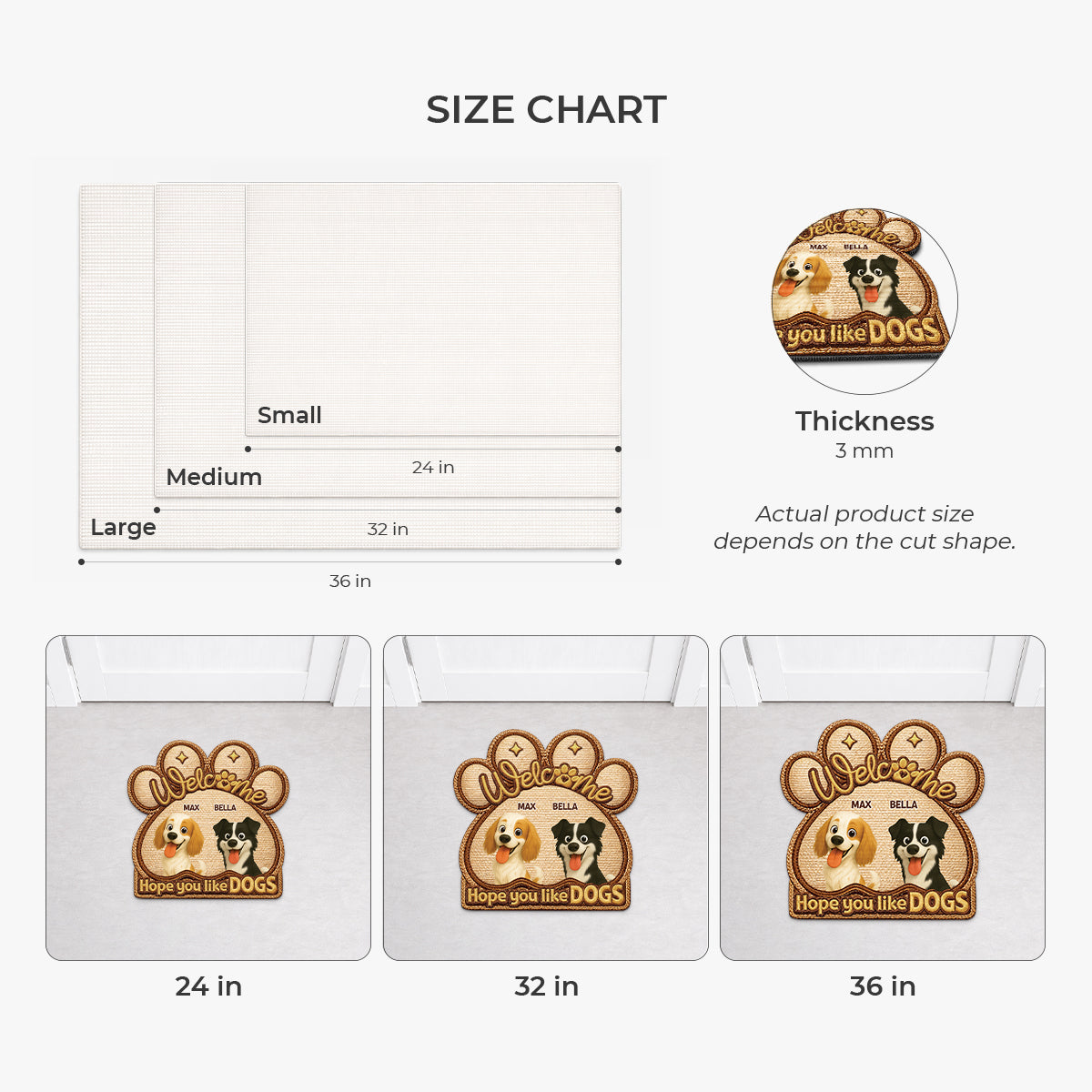 8568ADUS3 3d printing effect hope you like dogs doormat custom shaped doormat 8568adshlc