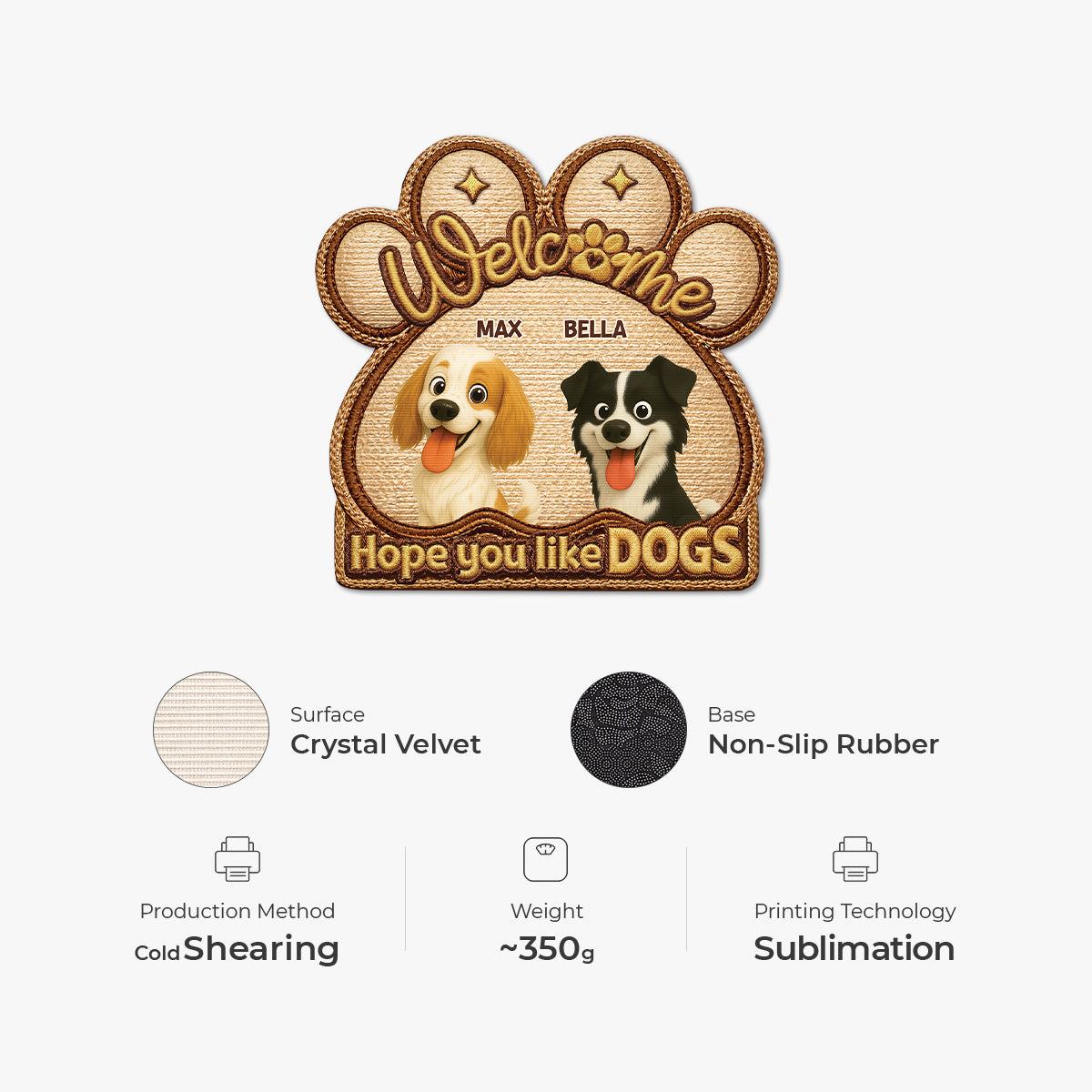 8568ADUS4 3d printing effect hope you like dogs doormat custom shaped doormat 8568adshlc