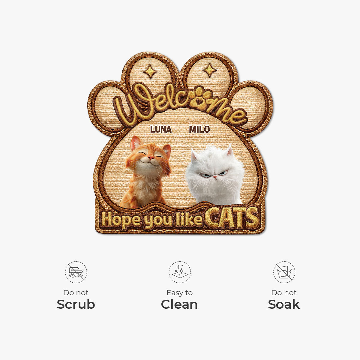8568AUS5 3d printing effect hope you like cats doormat custom shaped doormat 8568adshld