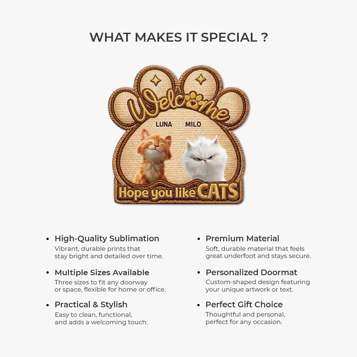 8568AUS6 3d printing effect hope you like cats doormat custom shaped doormat 8568adshld